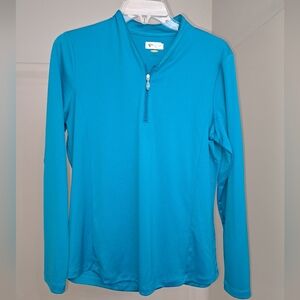 Greg Norman Teal Quarter-Zip Pullover